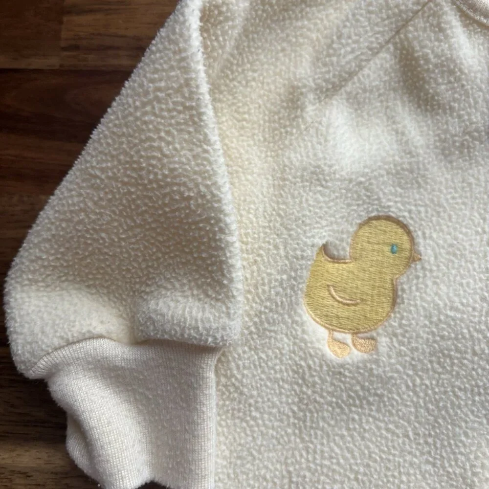 Vintage Carters Duckie Footed Sleeper Paste‎ Yellow Fleece Baby Duck 6 Months